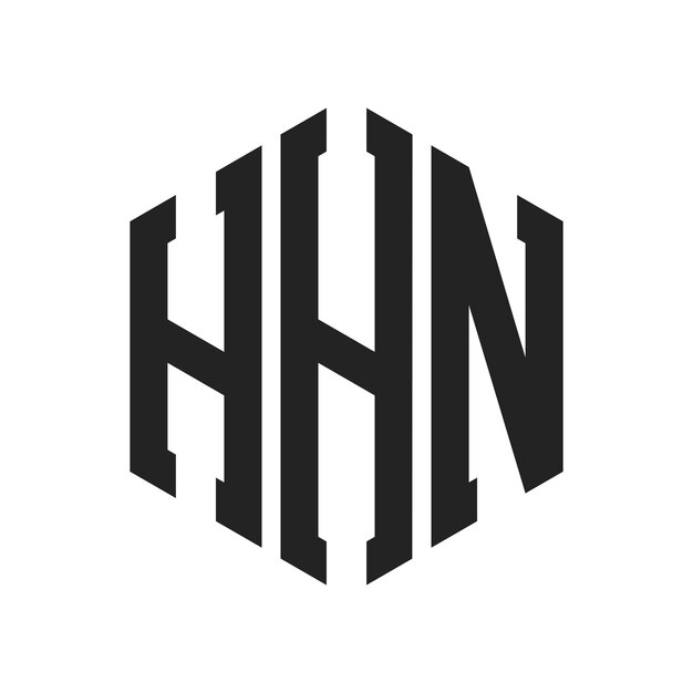 Diseño del logotipo HHN Letra inicial HHN Monograma Logotipo con forma de hexágono