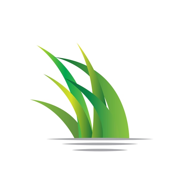 Diseño Logotipo Hierba Verde Granja Paisaje Ilustración Vector Paisaje Natural
