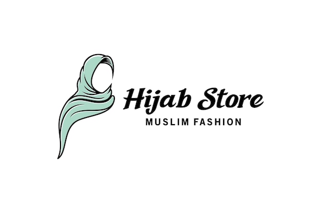 Diseño de logotipo hijab de moda musulmana con un concepto creativo, un hermoso pañuelo en la cabeza para mujeres musulmanas