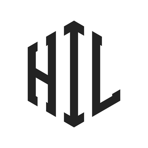 Diseño del logotipo de HIL Letra inicial HIL Monograma Logotipo con forma de hexágono