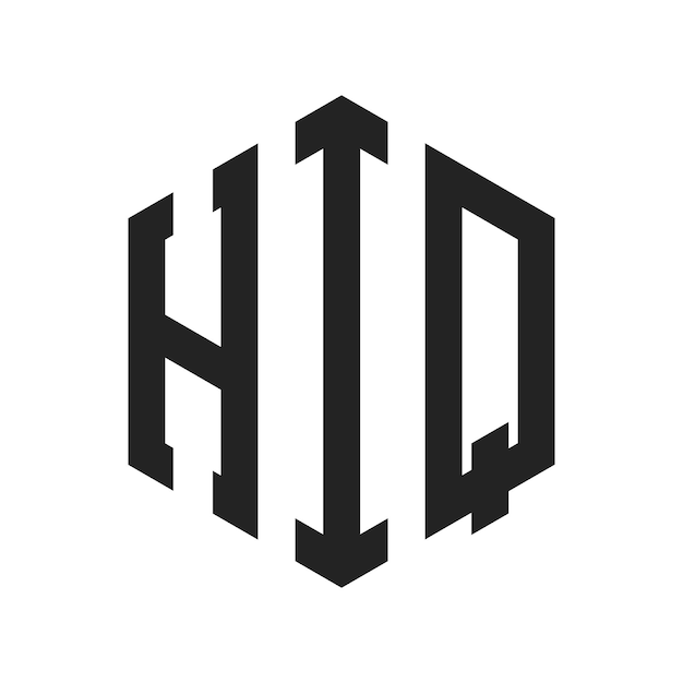 Diseño del logotipo HIQ Letra inicial HIQ Monograma Logotipo con forma de hexágono