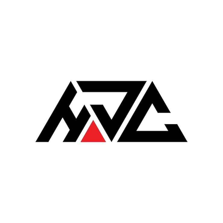 Vector el diseño del logotipo de hjc con letras triangulares con forma de triángulo hjc diseño del logotipode triángulo monograma hjc triángulo vectorial plantilla del logotipo con color rojo hjc logotipo triangular sencillo elegante y lujoso logotipo hjc