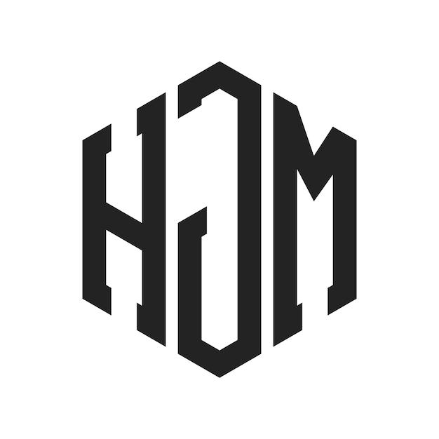 Diseño del logotipo de HJM Letra inicial HJM Monograma Logotipo con forma de hexágono