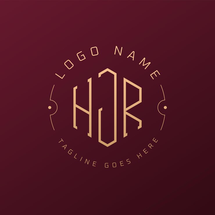 Vector diseño de logotipo de hjr de lujo letra elegante hjr monograma logotipo minimalista poligono plantilla de diseño de logotipo hjr