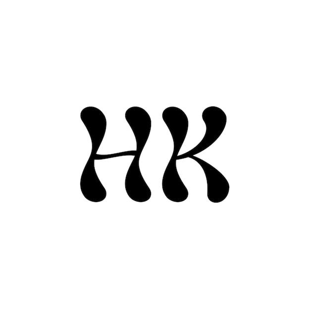 El diseño del logotipo HK monograma letra texto nombre símbolo monocromo logotipo carácter alfabeto logotipo simple