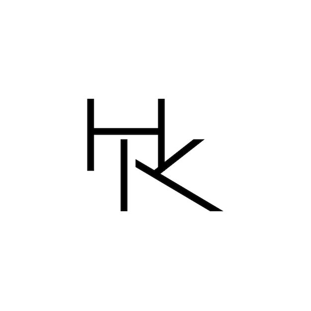 El diseño del logotipo HK monograma letra texto nombre símbolo monocromo logotipo carácter alfabeto logotipo simple