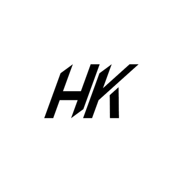 El diseño del logotipo HK monograma letra texto nombre símbolo monocromo logotipo carácter alfabeto logotipo simple