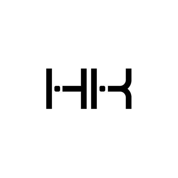 El diseño del logotipo HK monograma letra texto nombre símbolo monocromo logotipo carácter alfabeto logotipo simple