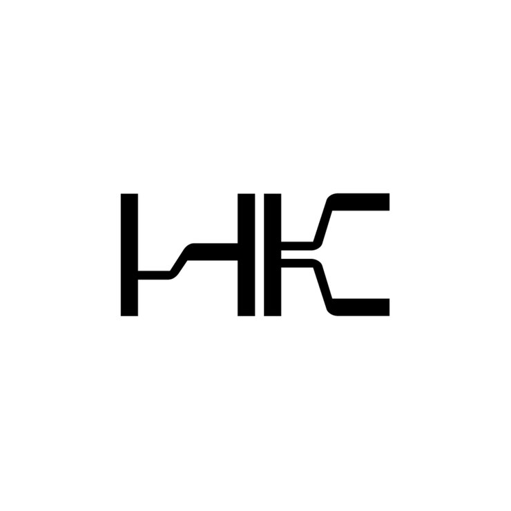 Vector el diseño del logotipo hk monograma letra texto nombre símbolo monocromo logotipo carácter alfabeto logotipo simple