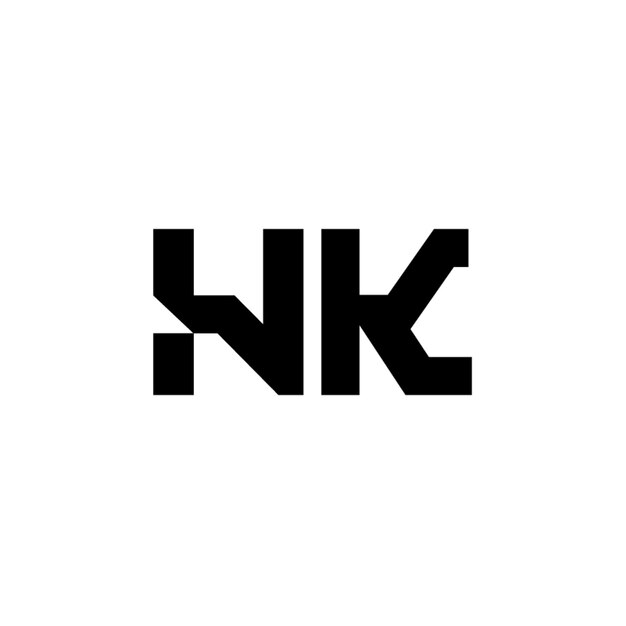 El diseño del logotipo HK monograma letra texto nombre símbolo monocromo logotipo carácter alfabeto logotipo simple