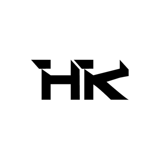 El diseño del logotipo HK monograma letra texto nombre símbolo monocromo logotipo carácter alfabeto logotipo simple