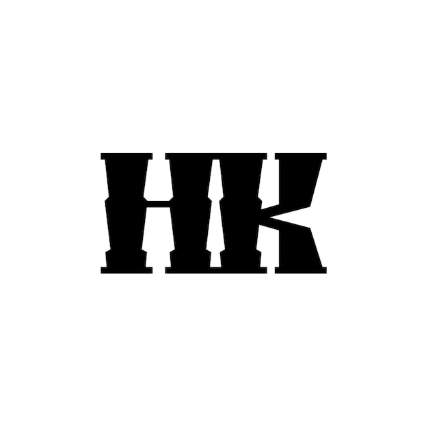 El diseño del logotipo HK monograma letra texto nombre símbolo monocromo logotipo carácter alfabeto logotipo simple