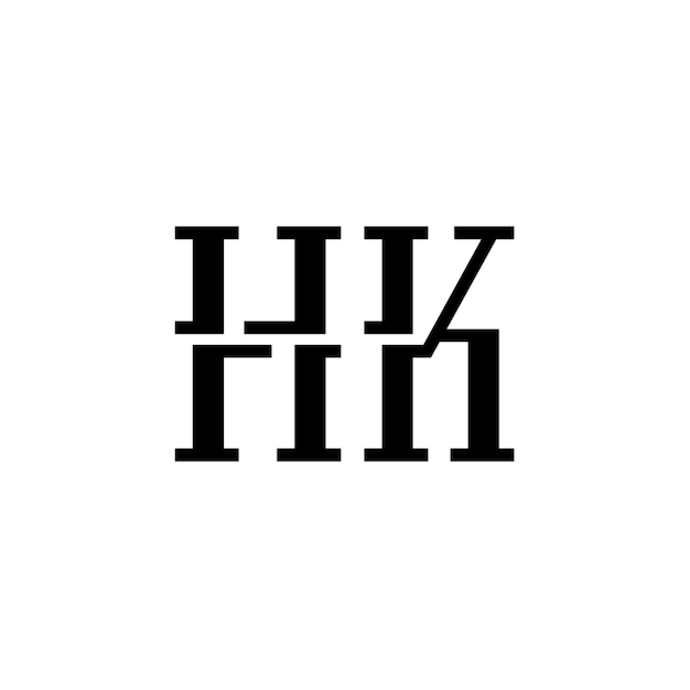 El diseño del logotipo HK monograma letra texto nombre símbolo monocromo logotipo carácter alfabeto logotipo simple