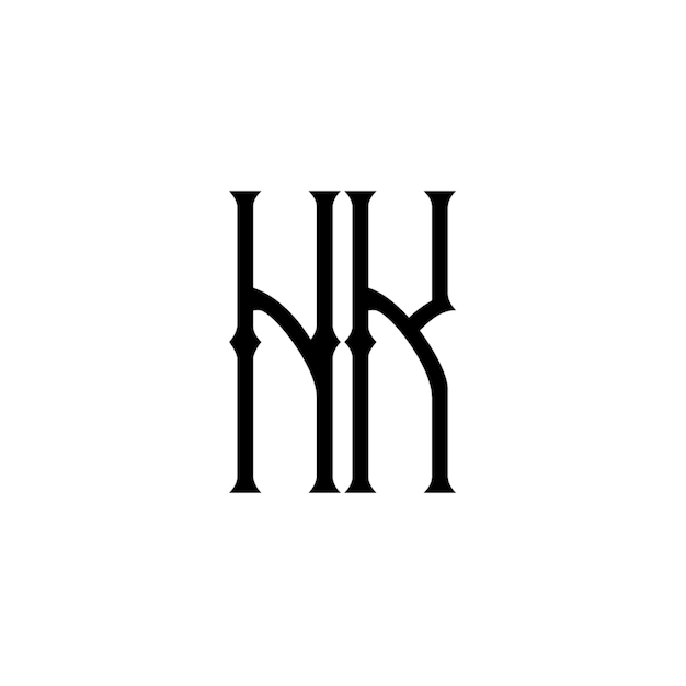 El diseño del logotipo HK monograma letra texto nombre símbolo monocromo logotipo carácter alfabeto logotipo simple