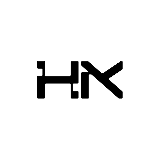 El diseño del logotipo HK monograma letra texto nombre símbolo monocromo logotipo carácter alfabeto logotipo simple