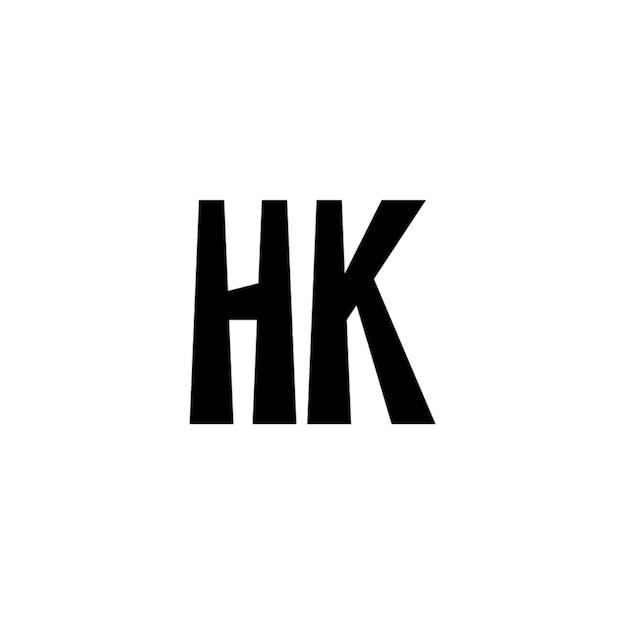 El diseño del logotipo HK monograma letra texto nombre símbolo monocromo logotipo carácter alfabeto logotipo simple