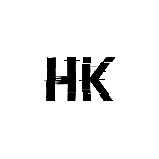 El diseño del logotipo HK monograma letra texto nombre símbolo monocromo logotipo carácter alfabeto logotipo simple
