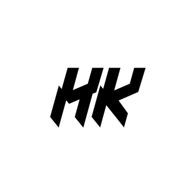 El diseño del logotipo HK monograma letra texto nombre símbolo monocromo logotipo carácter alfabeto logotipo simple