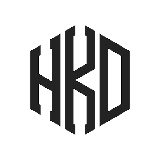 Diseño del logotipo de HKD Letra inicial HKD Monograma Logotipo con forma de hexágono