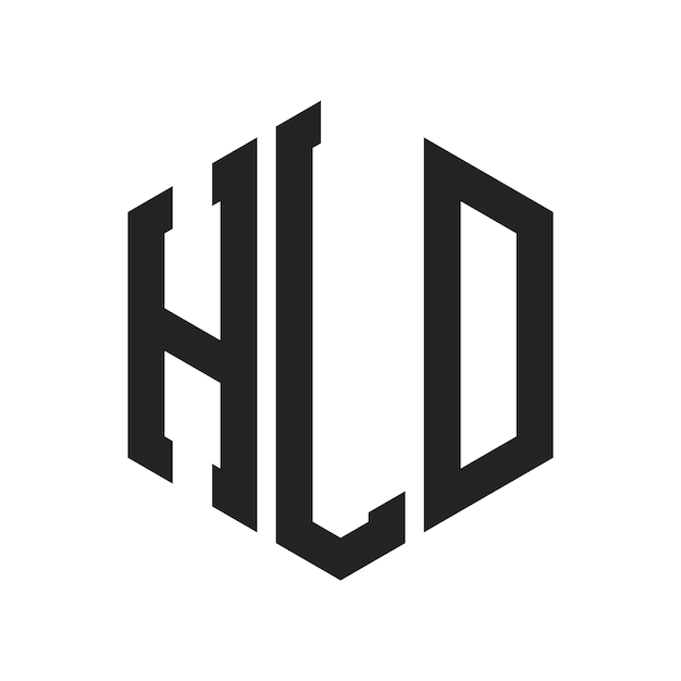 Diseño del logotipo HLD Letra inicial HLD Monograma Logotipo con forma de hexágono