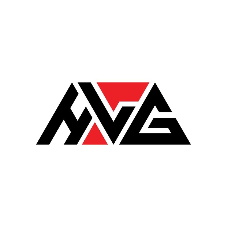 Vector diseño de logotipo de hlg con letras triangulares en forma de triángulo diseño de diseño de logotipo triangular con monograma estampa de logotipo vectorial triangular hlg con color rojo logo triangular simple elegante y lujoso logotipo hlg