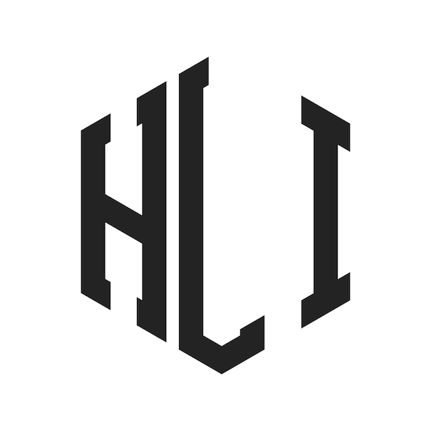 Diseño del logotipo HLI Letra inicial HLI Monograma Logotipo con forma de hexágono