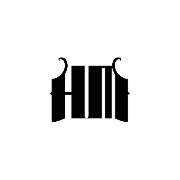 El diseño del logotipo HM monograma letra texto nombre símbolo monocromo logotipo carácter alfabeto logotipo simple