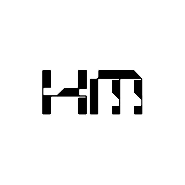El diseño del logotipo HM monograma letra texto nombre símbolo monocromo logotipo carácter alfabeto logotipo simple