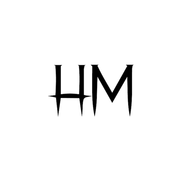 El diseño del logotipo HM monograma letra texto nombre símbolo monocromo logotipo carácter alfabeto logotipo simple