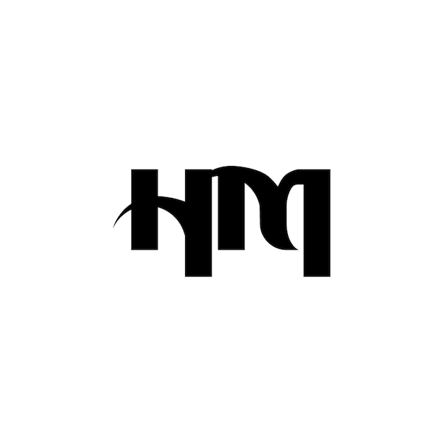 El diseño del logotipo HM monograma letra texto nombre símbolo monocromo logotipo carácter alfabeto logotipo simple