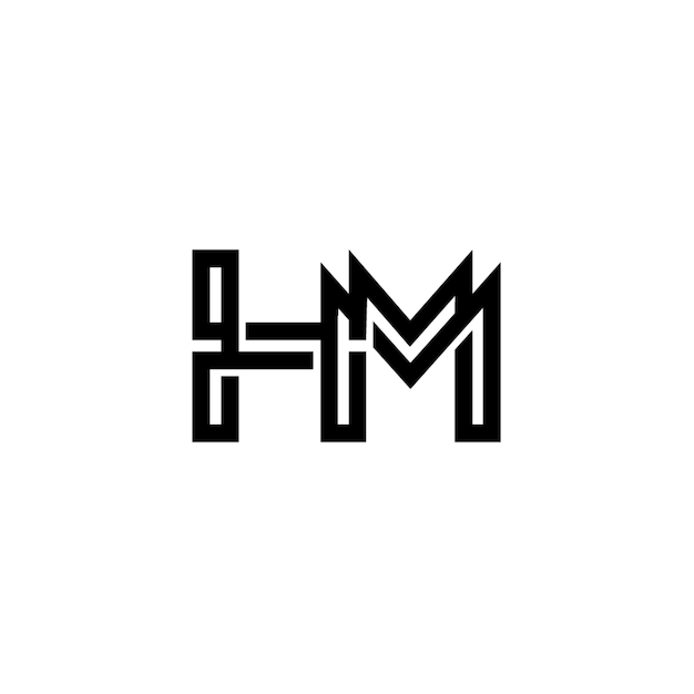 El diseño del logotipo HM monograma letra texto nombre símbolo monocromo logotipo carácter alfabeto logotipo simple