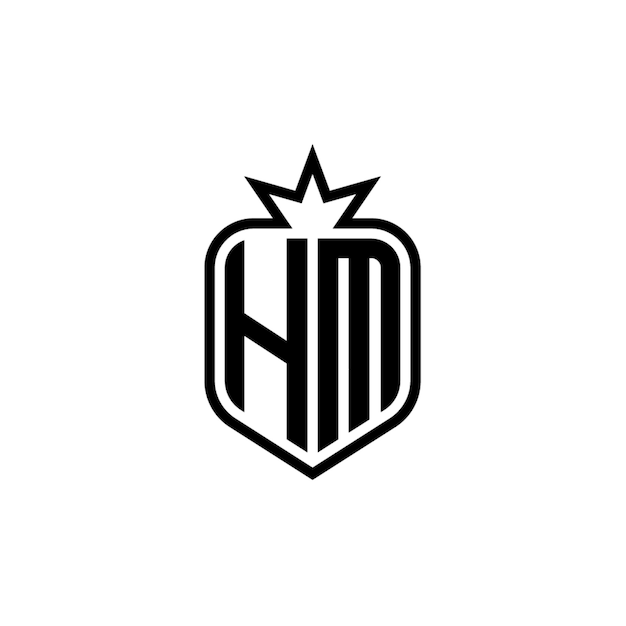El diseño del logotipo HM monograma letra texto nombre símbolo monocromo logotipo carácter alfabeto logotipo simple