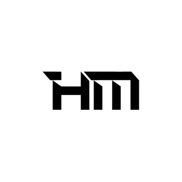 El diseño del logotipo HM monograma letra texto nombre símbolo monocromo logotipo carácter alfabeto logotipo simple