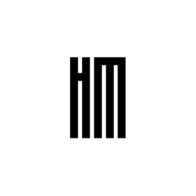 El diseño del logotipo HM monograma letra texto nombre símbolo monocromo logotipo carácter alfabeto logotipo simple