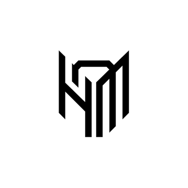 El diseño del logotipo HM monograma letra texto nombre símbolo monocromo logotipo carácter alfabeto logotipo simple