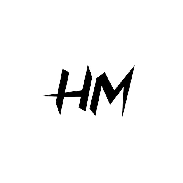 El diseño del logotipo HM monograma letra texto nombre símbolo monocromo logotipo carácter alfabeto logotipo simple