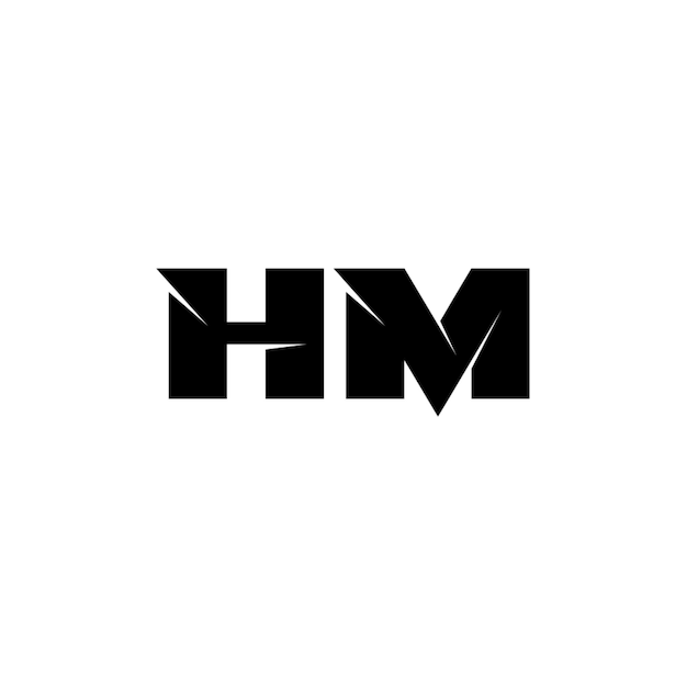 El diseño del logotipo HM monograma letra texto nombre símbolo monocromo logotipo carácter alfabeto logotipo simple