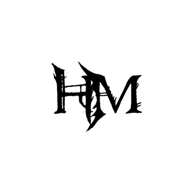 El diseño del logotipo HM monograma letra texto nombre símbolo monocromo logotipo carácter alfabeto logotipo simple