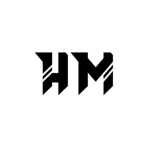 El diseño del logotipo HM monograma letra texto nombre símbolo monocromo logotipo carácter alfabeto logotipo simple