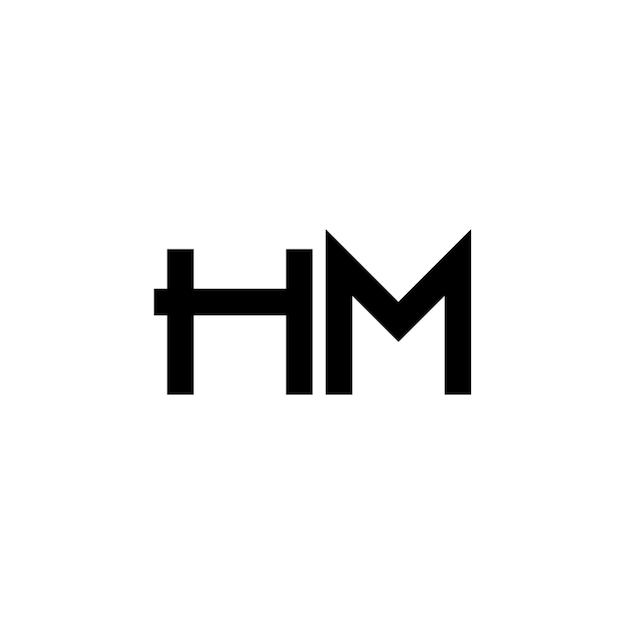 El diseño del logotipo HM monograma letra texto nombre símbolo monocromo logotipo carácter alfabeto logotipo simple