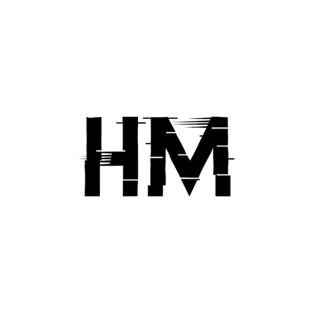 El diseño del logotipo HM monograma letra texto nombre símbolo monocromo logotipo carácter alfabeto logotipo simple