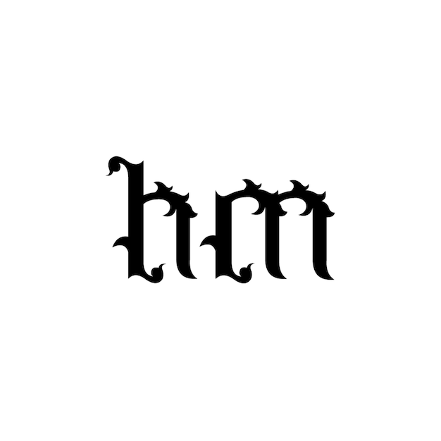 El diseño del logotipo HM monograma letra texto nombre símbolo monocromo logotipo carácter alfabeto logotipo simple