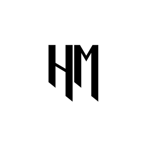 El diseño del logotipo HM monograma letra texto nombre símbolo monocromo logotipo carácter alfabeto logotipo simple