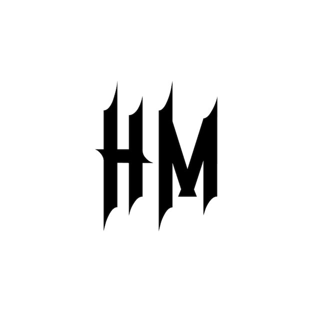 El diseño del logotipo HM monograma letra texto nombre símbolo monocromo logotipo carácter alfabeto logotipo simple