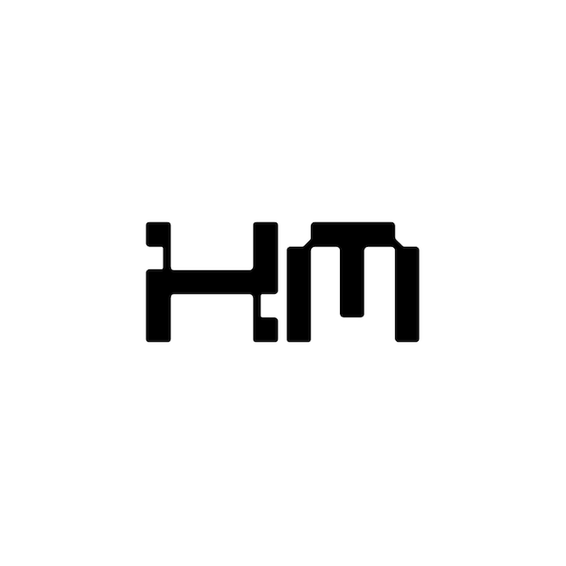 El diseño del logotipo HM monograma letra texto nombre símbolo monocromo logotipo carácter alfabeto logotipo simple