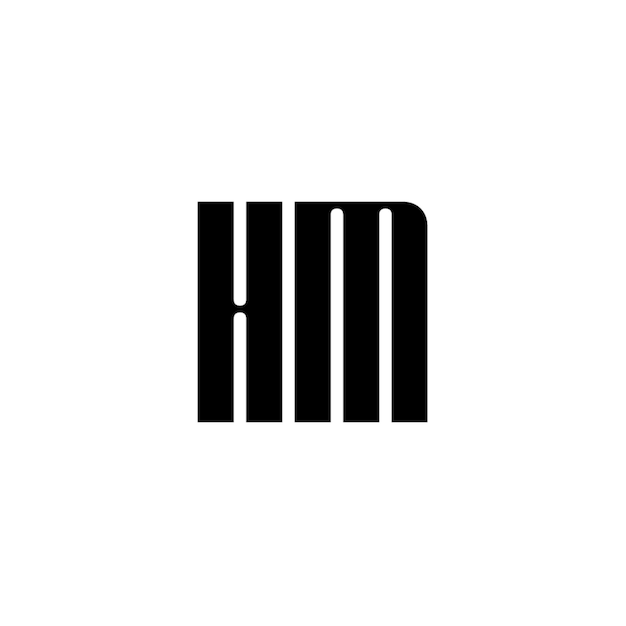 El diseño del logotipo HM monograma letra texto nombre símbolo monocromo logotipo carácter alfabeto logotipo simple