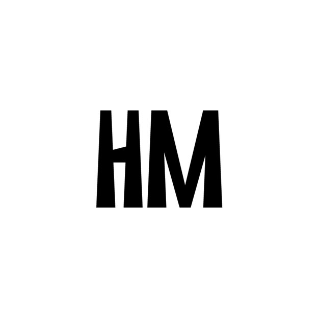 El diseño del logotipo HM monograma letra texto nombre símbolo monocromo logotipo carácter alfabeto logotipo simple