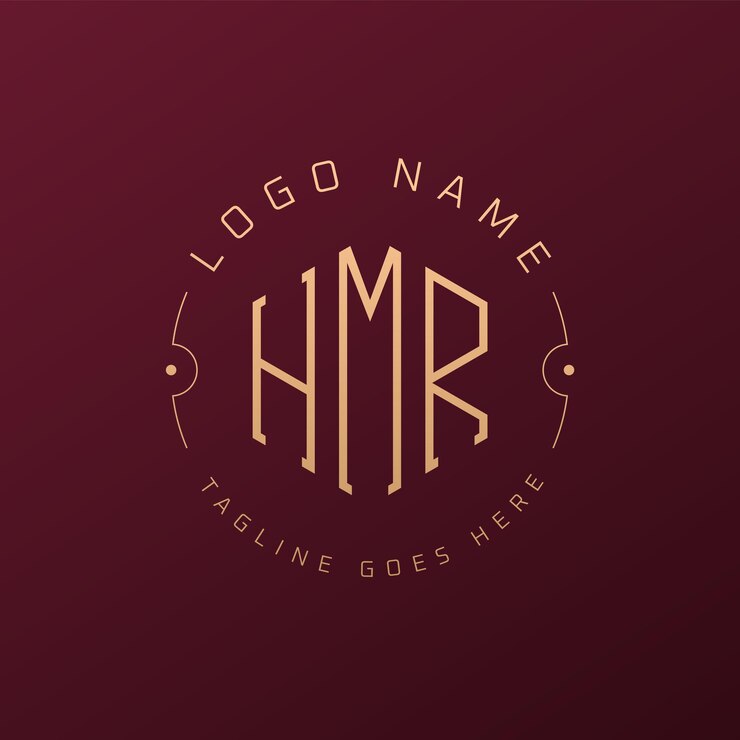 Vector diseño de logotipo hmr de lujo letra elegante hmr monograma logotipo minimalista poligono template de diseño de logotipo hmr