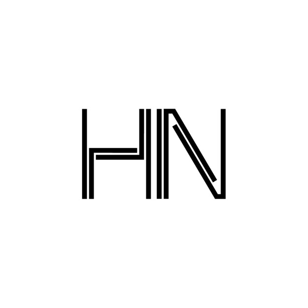 Diseño del logotipo HN monograma letra texto nombre símbolo monocromático logotipo alfabeto carácter logotipo simple