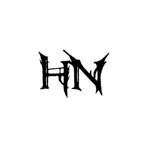 Diseño del logotipo HN monograma letra texto nombre símbolo monocromático logotipo alfabeto carácter logotipo simple